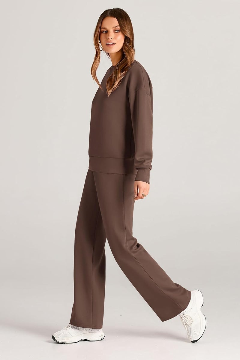PRETTYGARDEN Store Womens 2 Piece Outfits 2026 Fall Long Sleeve Sweatshirt Wide Leg Pants Lounge Sets Winter Sweatsuits Tracksuit - Image 3